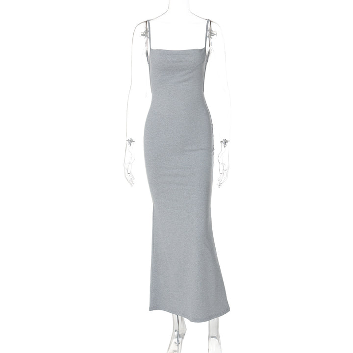 Thin Strap Square Neck Back Mermaid Dress