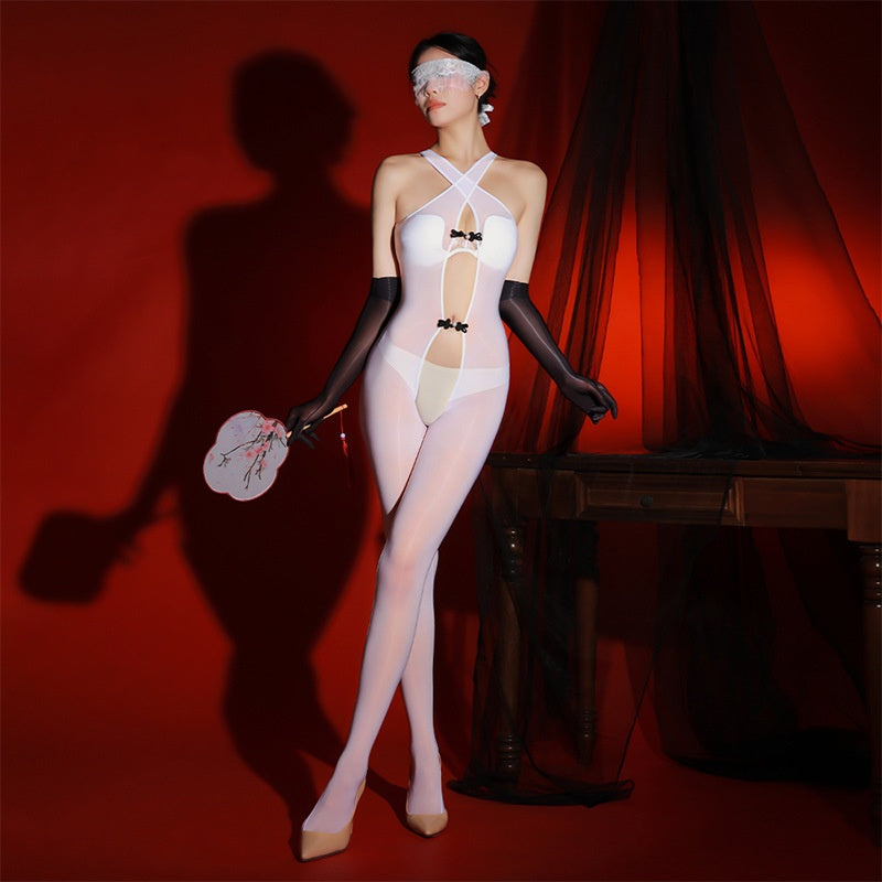 Noir Fantasy Sheer Halter Bodystocking