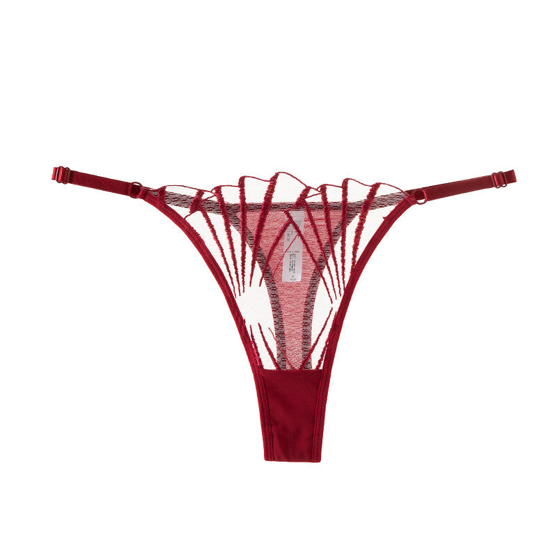 Sheer Fan Lace Minimalist Thong Lingerie
