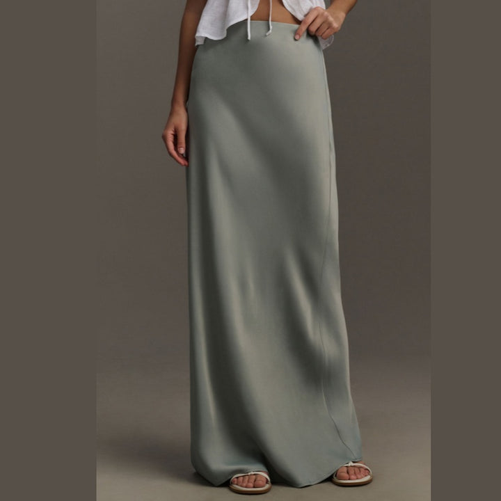 High Waist Satin Slip Maxi Skirt