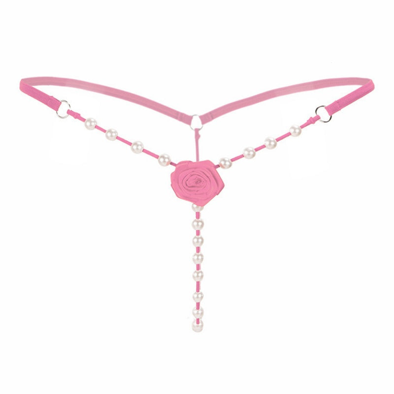 Rose Whisper · Pearl Accent Sensory Thong Lingerie