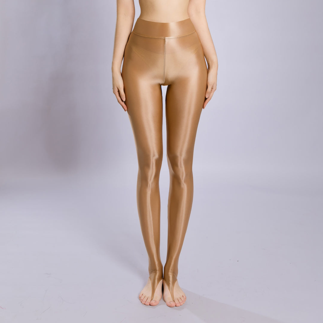High Waist Shiny Stirrup Leggings