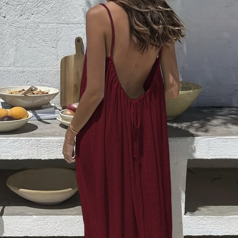 Chic Sleeveless Backless Long Dress