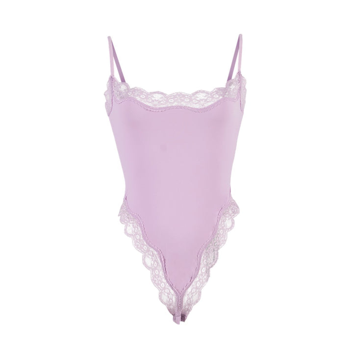 Lace Trim Spaghetti Strap Bodysuit