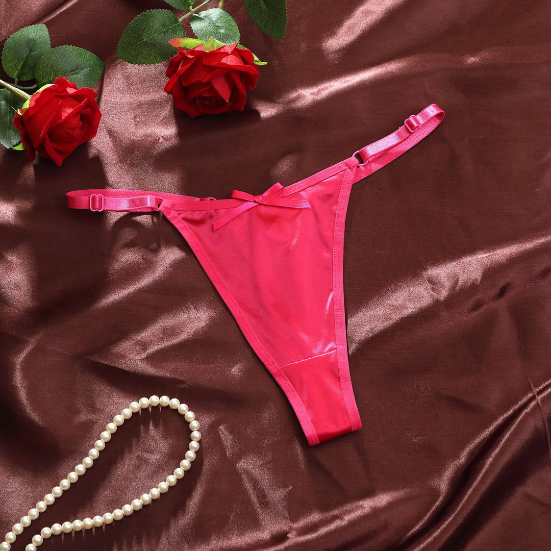 Luxury Satin Adjustable Strap Low Rise Thong