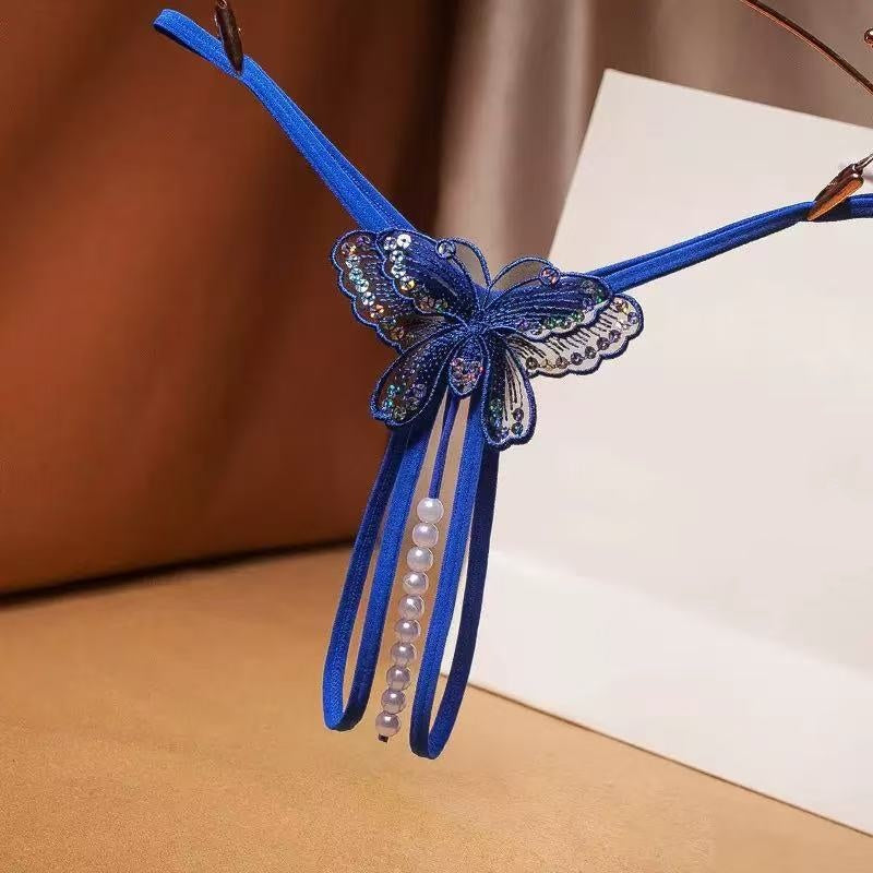Butterfly Sequin Pearl Beaded G-String