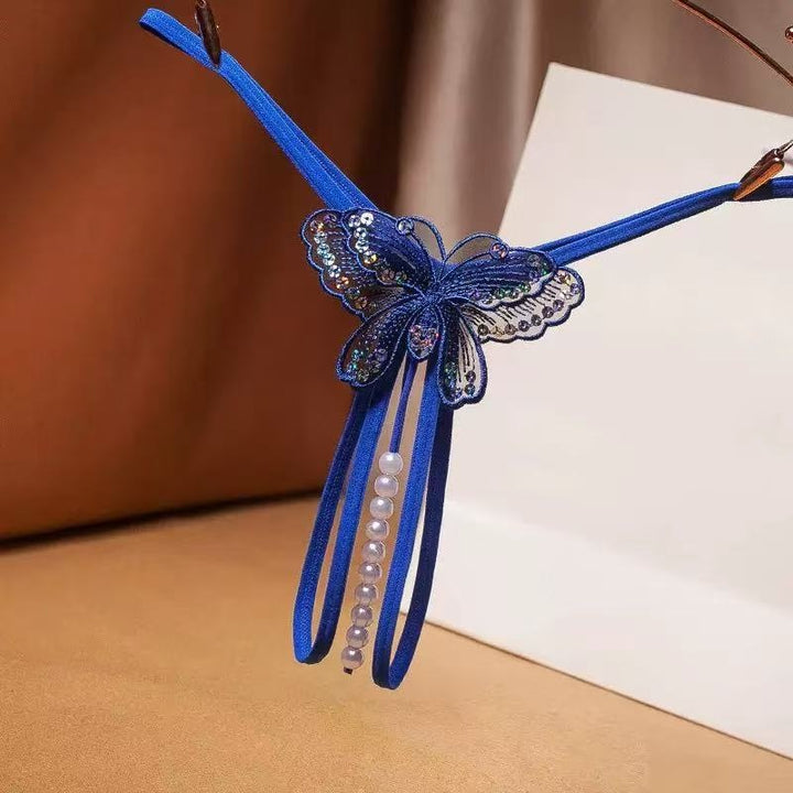 Butterfly Sequin Pearl Beaded G-String
