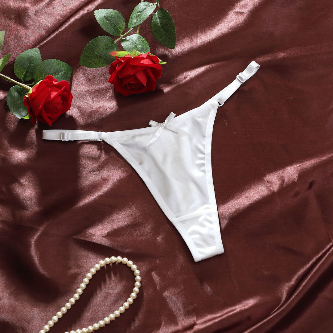 Luxury Satin Adjustable Strap Low Rise Thong