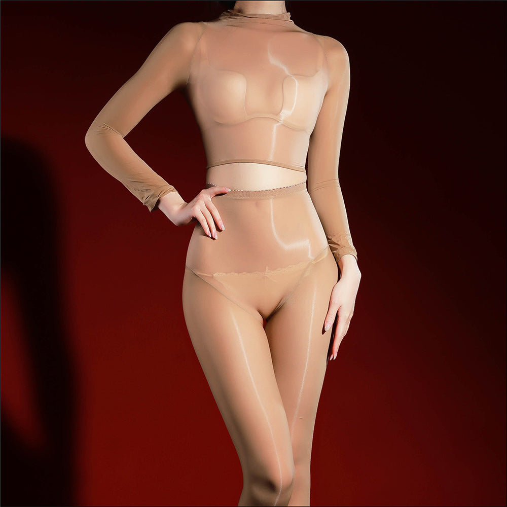 Ultra Sheer Shiny Mesh Lingerie Set