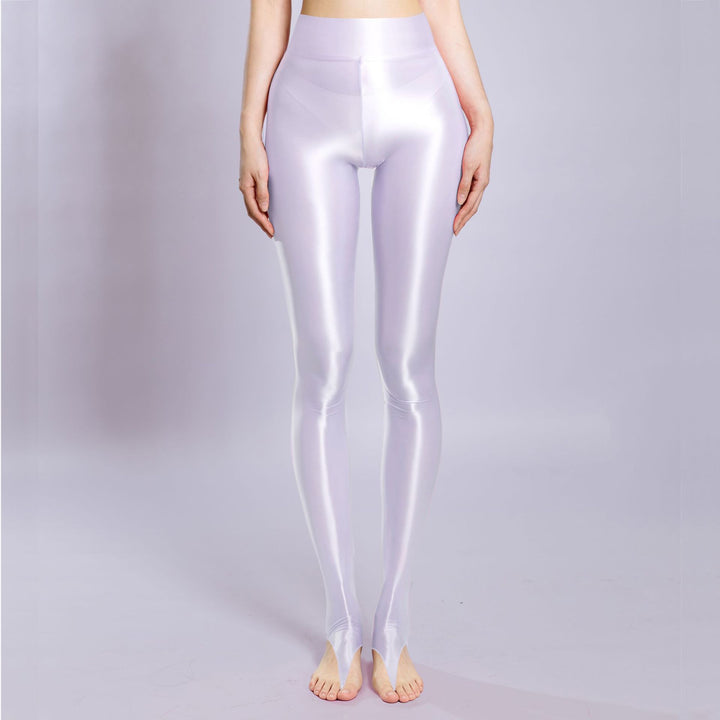 High Waist Shiny Stirrup Leggings