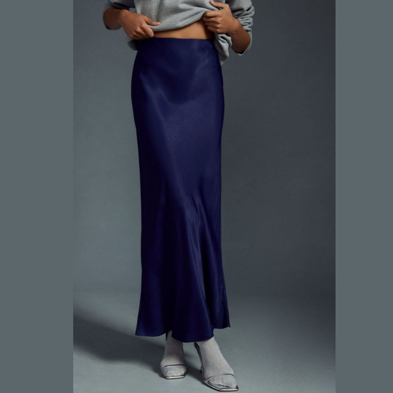 High Waist Satin Slip Maxi Skirt