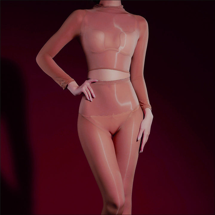 Ultra Sheer Shiny Mesh Lingerie Set